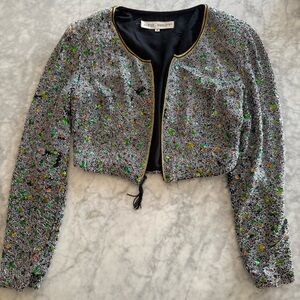 Vintage Neil Bieff Beaded and sequin crop jacket Multicolor